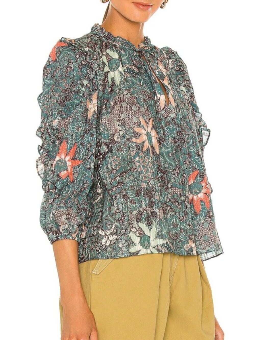 Ulla Johnson Manet Floral Malachite Blouse 2